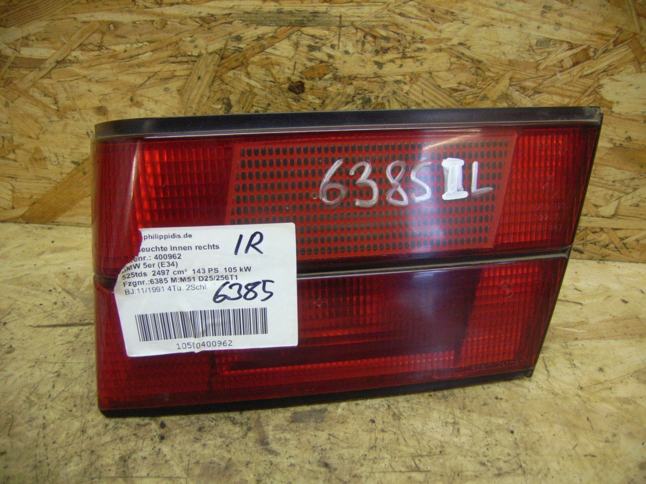 BMW 5 Series E34 (1988-1996) Right Side Tailgate Taillight 21175278